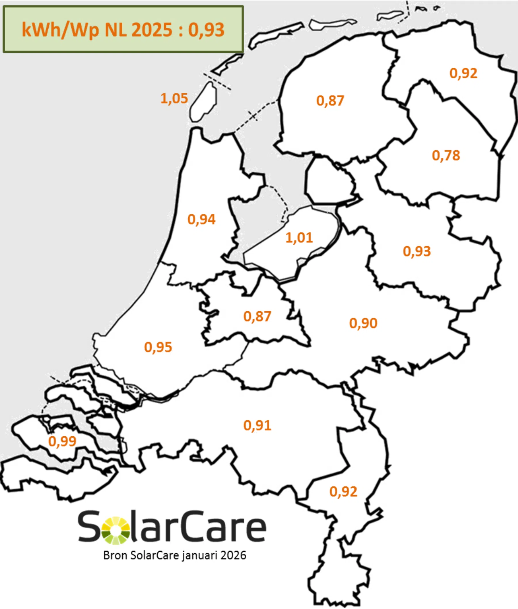 SolarCare kaart van Nederland